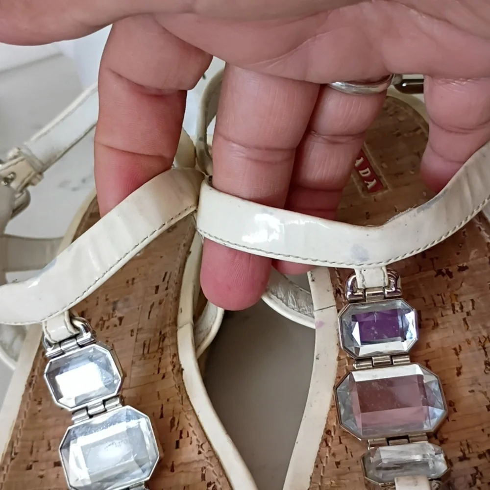 PRADA ESPADRILLES WEDGES SANDALS - Picture 4 of 10